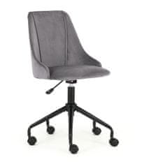 Halmar Dětská židle na kolečkách Break - tmavě šedá/černá