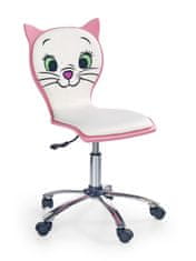 Halmar Dětská židle na kolečkách Kitty 2 - růžová/bílá