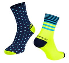 Force Cyklistické ponožky Spot, modro-fluo žluté - velikost L/XL (42-46)