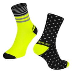 Force Cyklistické ponožky Spot, černo-fluo žluté - velikost S/M (36-41)