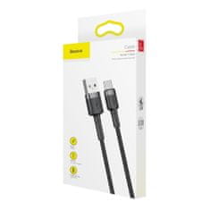 BASEUS Cafule kabel USB / USB C QC 3.0 3A 1m, černý/šedý