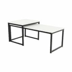 KONDELA Konferenční stolek (2 ks) Kastler New Typ 2 - matná bílá/černá