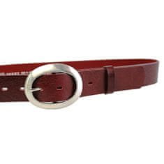 Penny Belts Dámský kožený opasek 11895 Tmavě Červený (Délka pásku 115 cm)