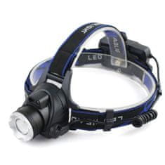 MG T6 Headlamp čelovka s bezkontaktním spínačem LED Zoom, černá
