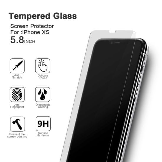 VMAX Ochranné tvrzené sklo na displej pro iPhone X, XS