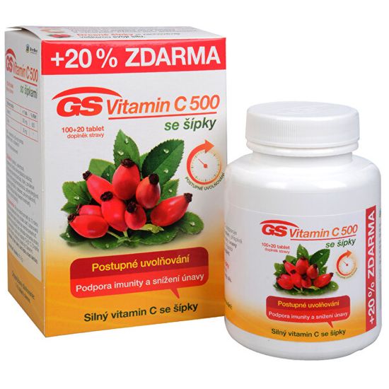 GreenSwan GS Vitamin C 500 + šípky 100+20 tablet ZDARMA