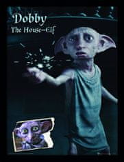 CurePink Obrázek v rámečku Harry Potter: Dobby (30 x 40 cm)