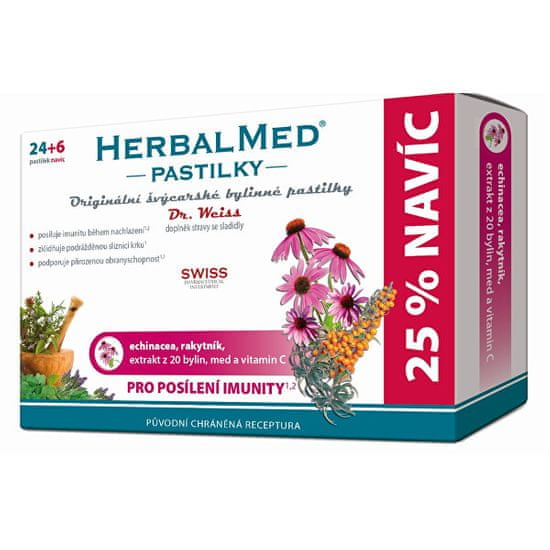 Simply you HerbalMed pastilky Dr. Weiss pro posílení imunity 24 pastilek + 6 pastilek ZDARMA