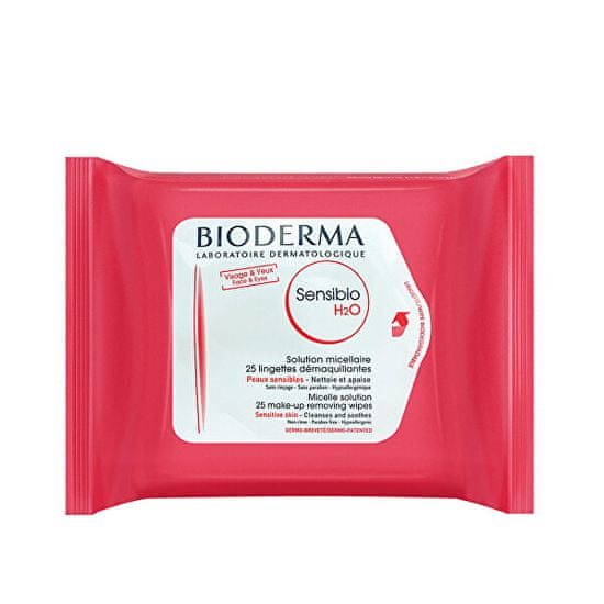 Bioderma Micelární ubrousky na citlivou pleť Sensibio H2O (Make-Up Removing Wipes) 25 ks