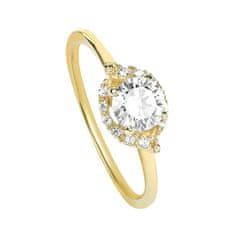 Brilio Okouzlující zásnubní prsten ze žlutého zlata 229 001 00804 (Obvod 52 mm)