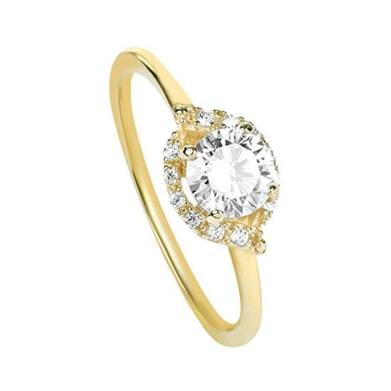 Brilio Okouzlující zásnubní prsten ze žlutého zlata 229 001 00804