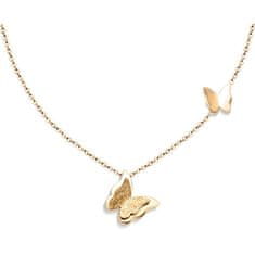 Troli Pozlacený motýlí náhrdelník Metal Butterfly KNSC-257-GOLD