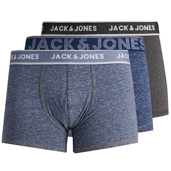 Jack&Jones 3 PACK - pánské boxerky JACDENIM TRUNKS 12168858 Navy Blazer