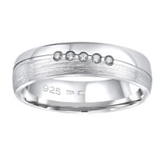 Silvego Snubní stříbrný prsten Presley pro ženy QRZLP012W (Obvod 59 mm)