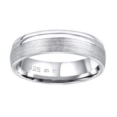 Silvego Snubní stříbrný prsten Amora pro muže i ženy QRALP130M (Obvod 49 mm)