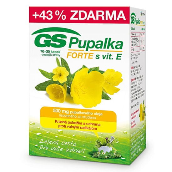 GreenSwan GS Pupalka Forte s vitaminem E 70+30 kapslí ZDARMA