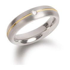 Boccia Titanium Titanový snubní prsten s diamantem 0130-06 (Obvod 49 mm)