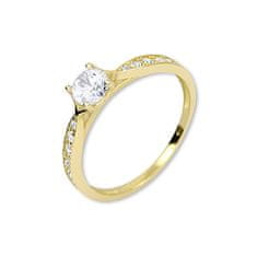 Brilio Zlatý prsten s krystaly 229 001 00753 (Obvod 57 mm)