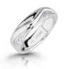 Módní stříbrný prsten se zirkony M16026 (Obvod 56 mm)