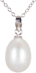 JwL Luxury Pearls Stříbrný náhrdelník s pravou perlou JL0436 (řetízek, přívěsek) (Délka 55 cm)