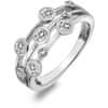 Luxusní stříbrný prsten s topazy a diamantem Willow DR207 (Obvod 54 mm)