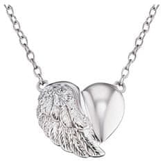 Engelsrufer Stříbrný náhrdelník Srdce s křídlem a zirkony ERN-LILHEARTWIN