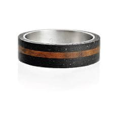 Gravelli Betonový prsten antracitový Simple Wood GJRUWOA001 (Obvod 63 mm)