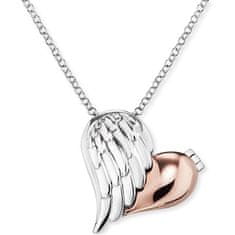 Engelsrufer Stříbrný bicolor náhrdelník Medailonek srdce s křídlem ERN-WITHLOVE-2B