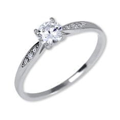 Brilio Něžný dámský prsten z bílého zlata 229 001 00809 07 (Obvod 55 mm)