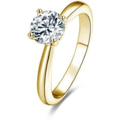 Beneto Pozlacený stříbrný prsten s krystaly AGG202 (Obvod 50 mm)