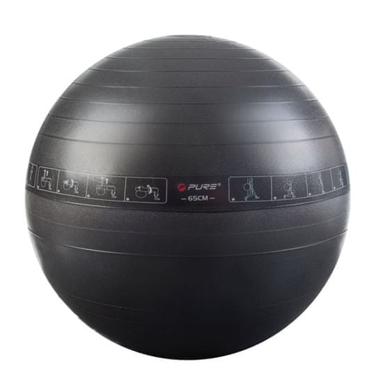 Vidaxl Cvičební míč Pure2Improve, 65 cm, černý