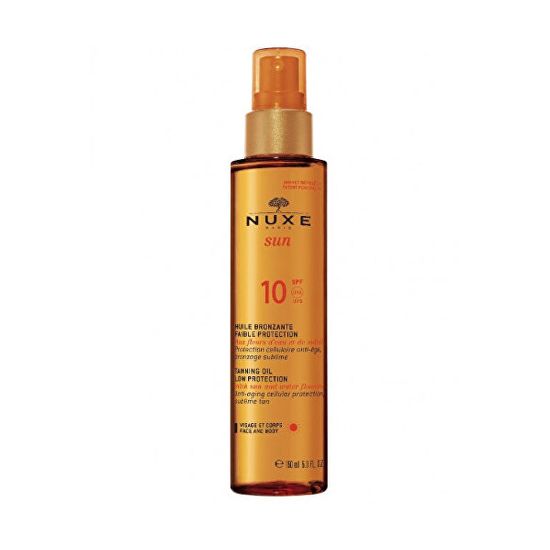 Nuxe Bronzující olej na opalování na obličej a tělo Sun SPF 10 (Tanning Oil Low Protection) 150 ml