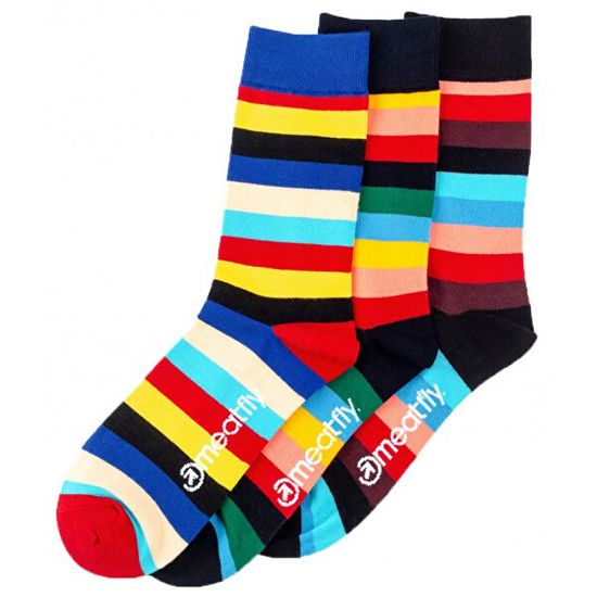 MEATFLY 3 PACK - ponožky Regular Stripe socks S19 Multipack