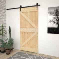 Greatstore Posuvné dveře se setem kování 100 x 210 cm masivní borové dřevo