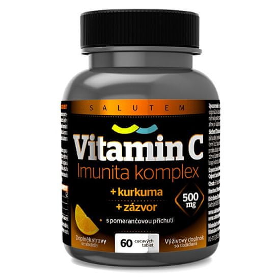SALUTEM Pharma Vitamin C 500 mg Imunita kurkuma + zázvor tbl.60 s pomerančovou příchutí
