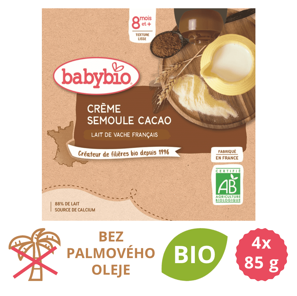 Levně Babybio Krém, kakao, krupička 4x85 g