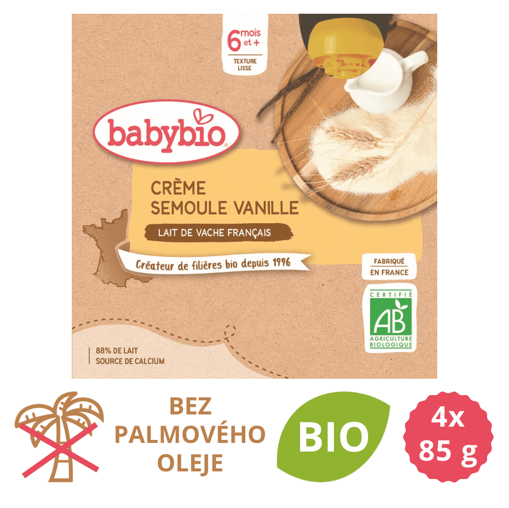 Babybio Krém, vanilka, krupička 4x85 g