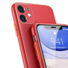 Dux Ducis Yolo kožený kryt na iPhone 12 mini, červený