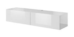 Cama meble TV stolek na zeď Slide 150 - bílá/bílý lesk