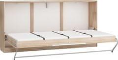 Meblocross Výklopná postel s roštem Roger - sonoma světlá/bílá