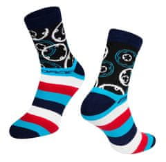 Force Cyklistické ponožky Sprocket, modro/bílé - velikost L/XL (42-46)