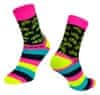 Cyklistické ponožky Cycle - růžová/fluo žlutá, L/XL
