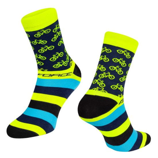 Force Cyklistické ponožky Cycle - žlutá/modrá