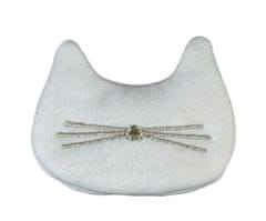 Kraftika 1ks bílá kočka textilní aplikace / nášivka s pískátkem