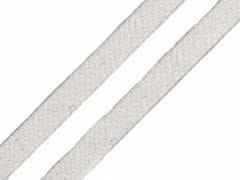 Kraftika 10m bílá oděvní / dekorační šňůra plochá šíře 10mm