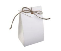 Kraftika 10ks ílá mléčná papírová krabička s provázkem