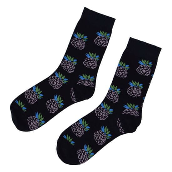 Emi Ross Veselé ponožky Ananas, černé 35-39