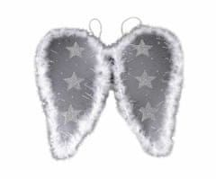 Kraftika 1ks ílá andělská křídla s peřím a glitrovými hvězdami