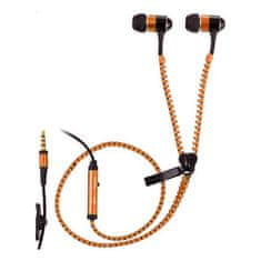Trevi Sluchátka , ZIP 681 M, špuntová, kabel 1 m, s mikrofonem, klip na uchycení, oranžové