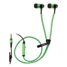 Trevi Sluchátka , ZIP 681 M, špuntová, kabel 1 m, s mikrofonem, klip na uchycení, zelené